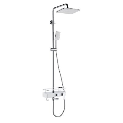 Смеситель Lemark Tropic LM7013C для ванны и душа с регулируемой высотой штанги и верхней душевой лейкой "Тропический дождь" Смеситель Lemark Tropic LM7013C для ванны и душа с регулируемой высотой штанги и верхней душевой лейкой "Тропический дождь"
