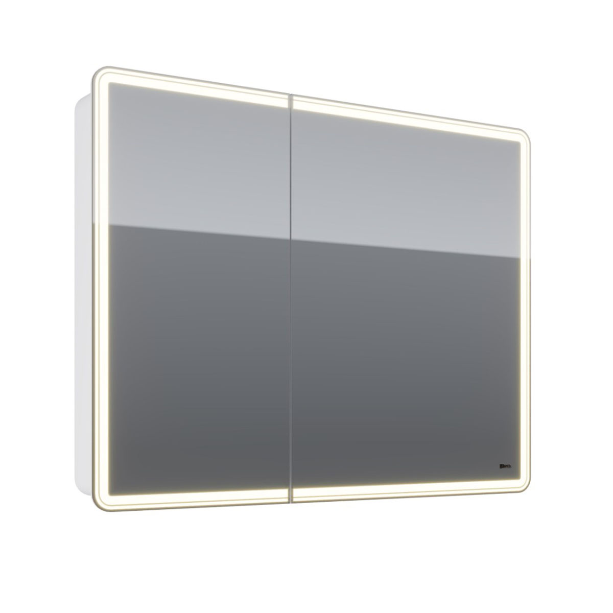 Шкаф зеркальный Lemark ELEMENT 100х80 см 2-х дверный, с подсветкой, с розеткой, цвет корпуса: Белый