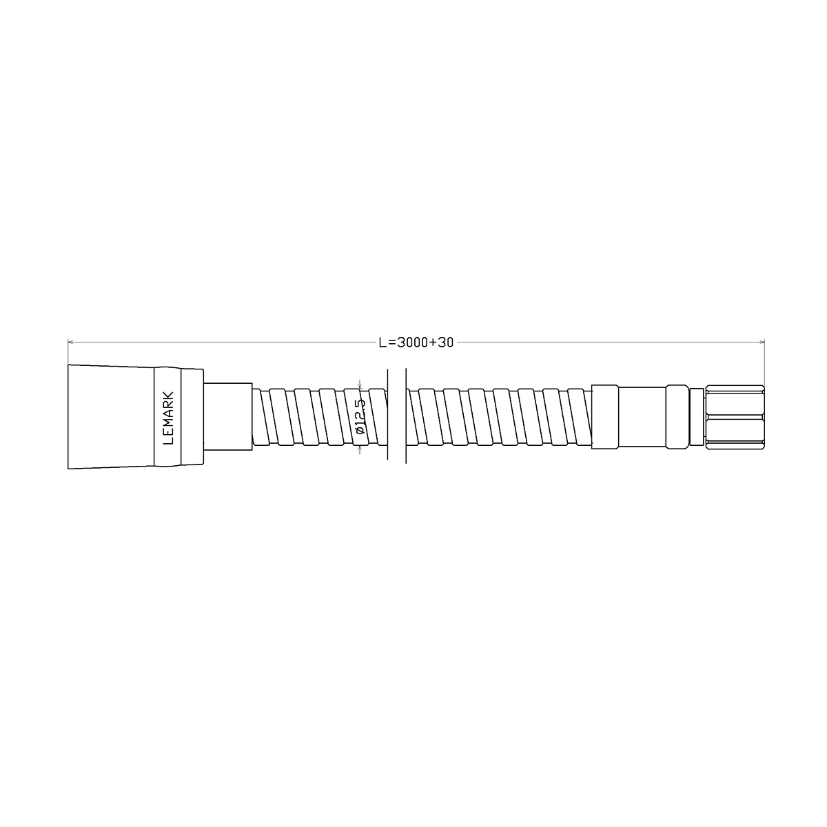 Шланг для лейки кухонного смесителя и смесителя на борт ванны Lemark LE8055S, 300 см