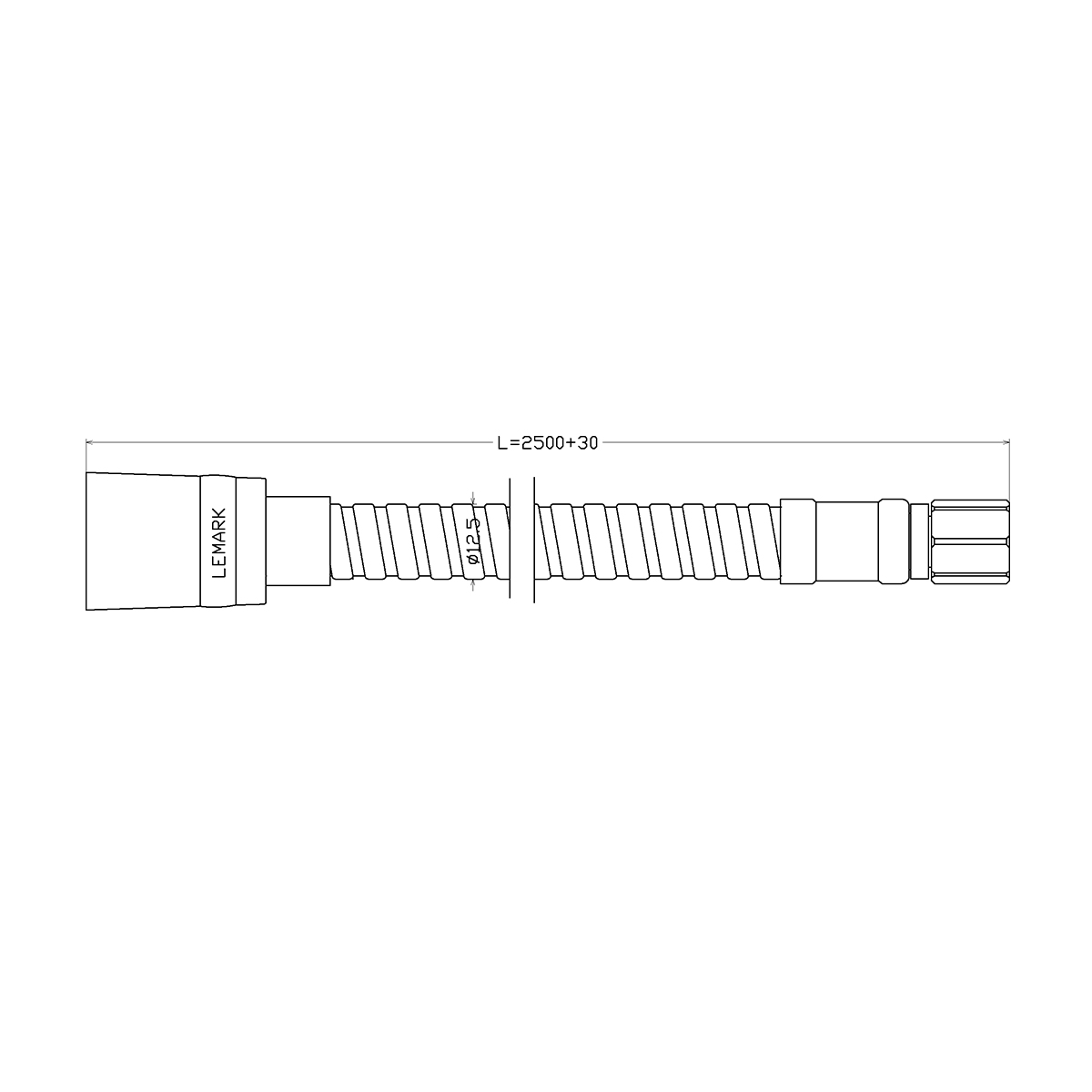 Шланг для лейки кухонного смесителя и смесителя на борт ванны Lemark LE8052S, 250 см