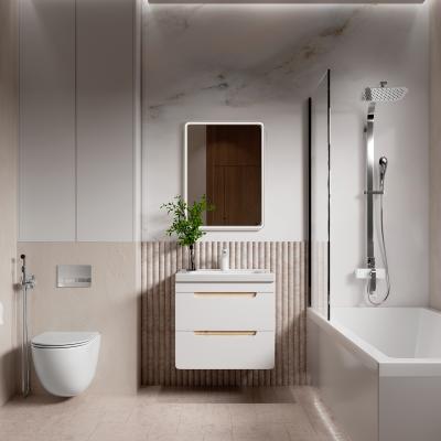 Комплект мебели для ванной комнаты Lemark Olivia 65 Белый глянец/Дуб кантри LM08OL65TSET1