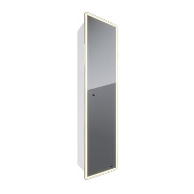 Пенал зеркальный Lemark ELEMENT 40х160 см, 1 дверный, правый, с подсветкой, цвет корпуса: Белый