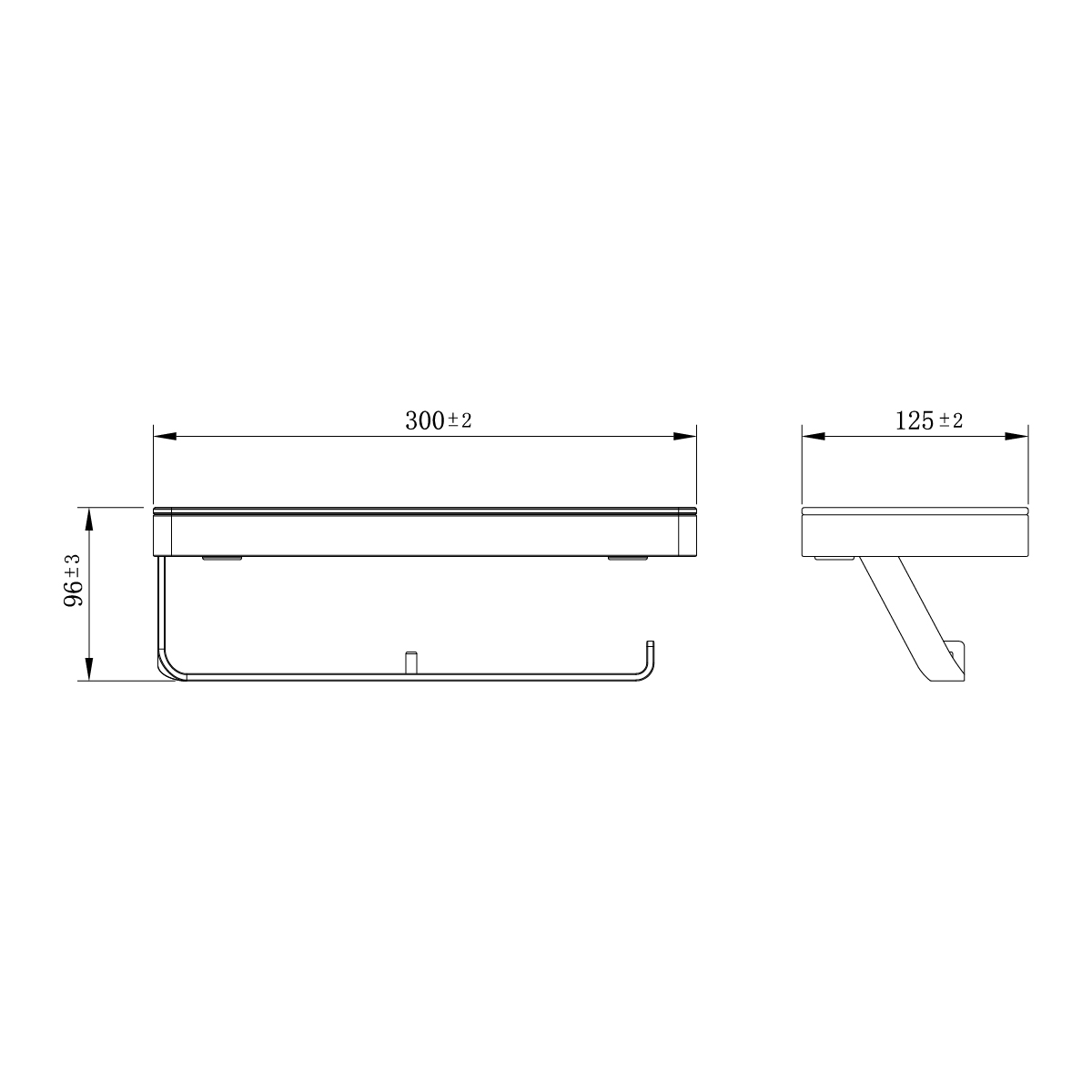 Двойной держатель для туалетной бумаги Lemark GLASS LINE с полкой, хром/белое стекло