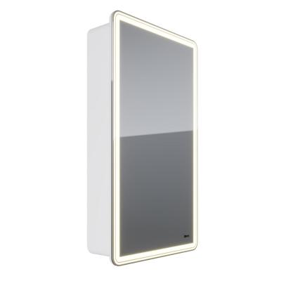 Шкаф зеркальный Lemark ELEMENT 45х80 см 1 дверный, петли справа, с подсветкой, с розеткой, цвет корпуса: Белый