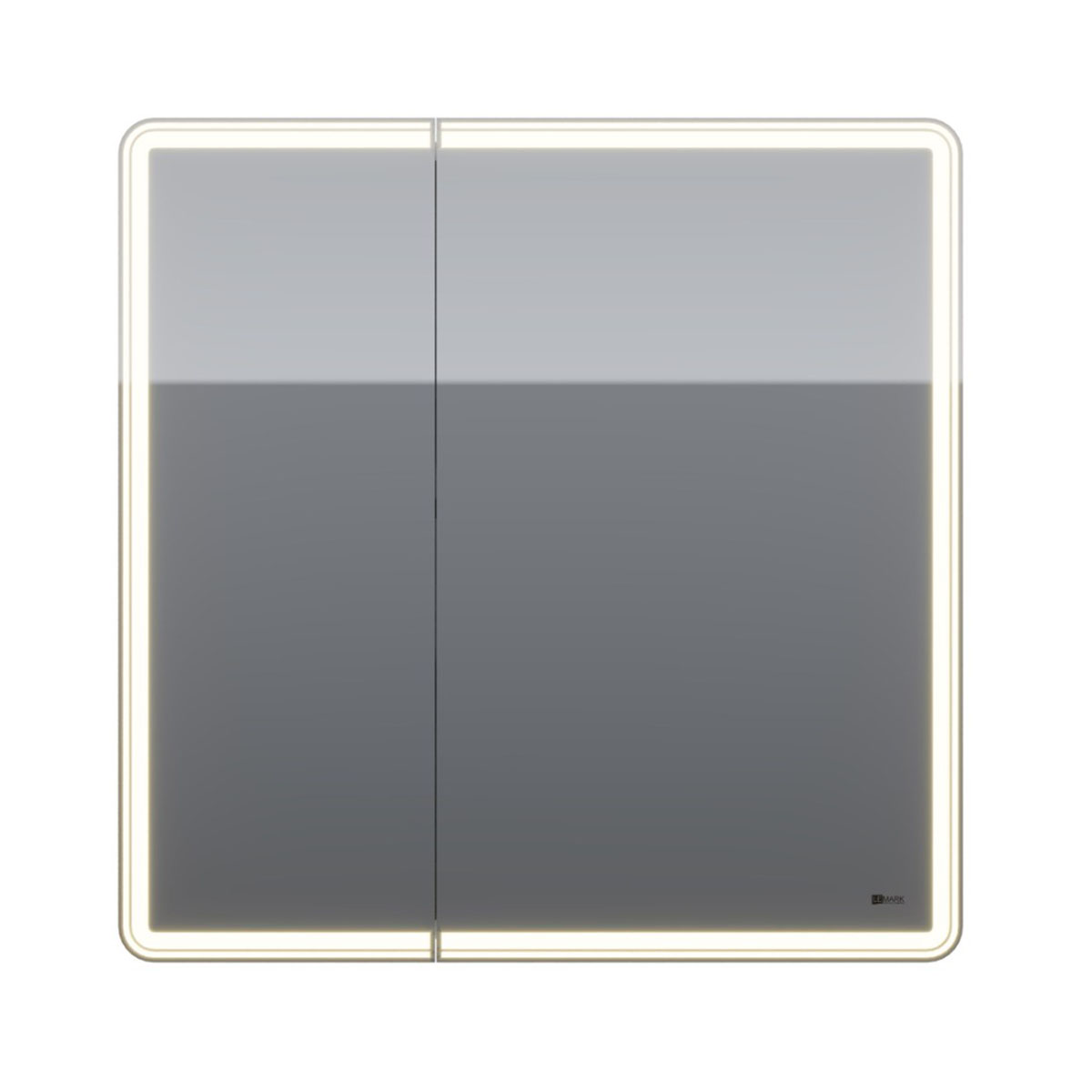 Шкаф зеркальный Lemark ELEMENT 80х80 см 2-х дверный, с подсветкой, с розеткой, цвет корпуса: Белый