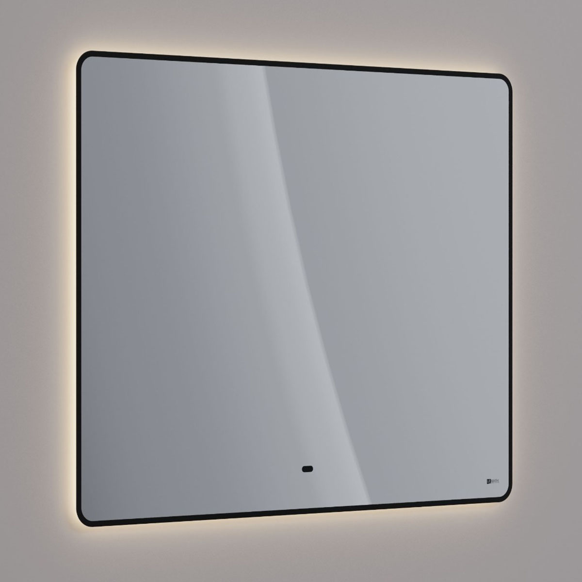 Зеркало Lemark MIOBLACK 100х80 см с интерьерной подсветкой, с подогревом